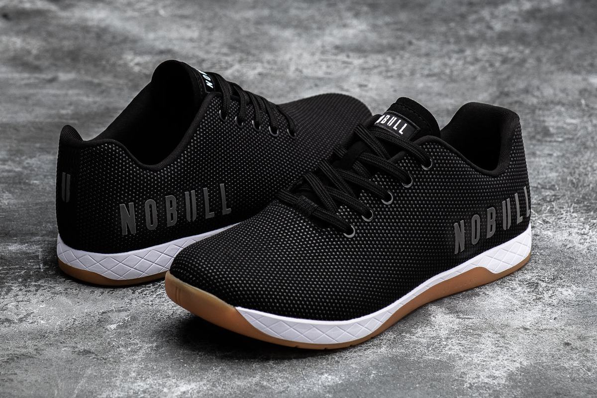 Nobull Superfabric Men's Crossfit Shoes Black White | Australia (YW7230)